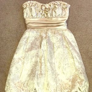 SALE!!!! REDUCED! Gold dress with flower detailing